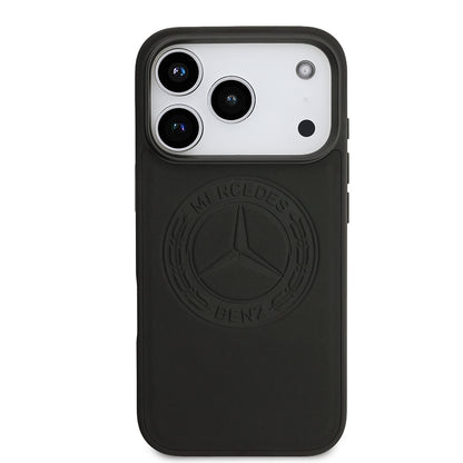 iPhone 17 Pro Kılıf Mercedes Benz Orjinal Lisanslı M-safe Şarj Özellikli Hakiki Deri Nostaljik Yıldız Dizayn Kapak
