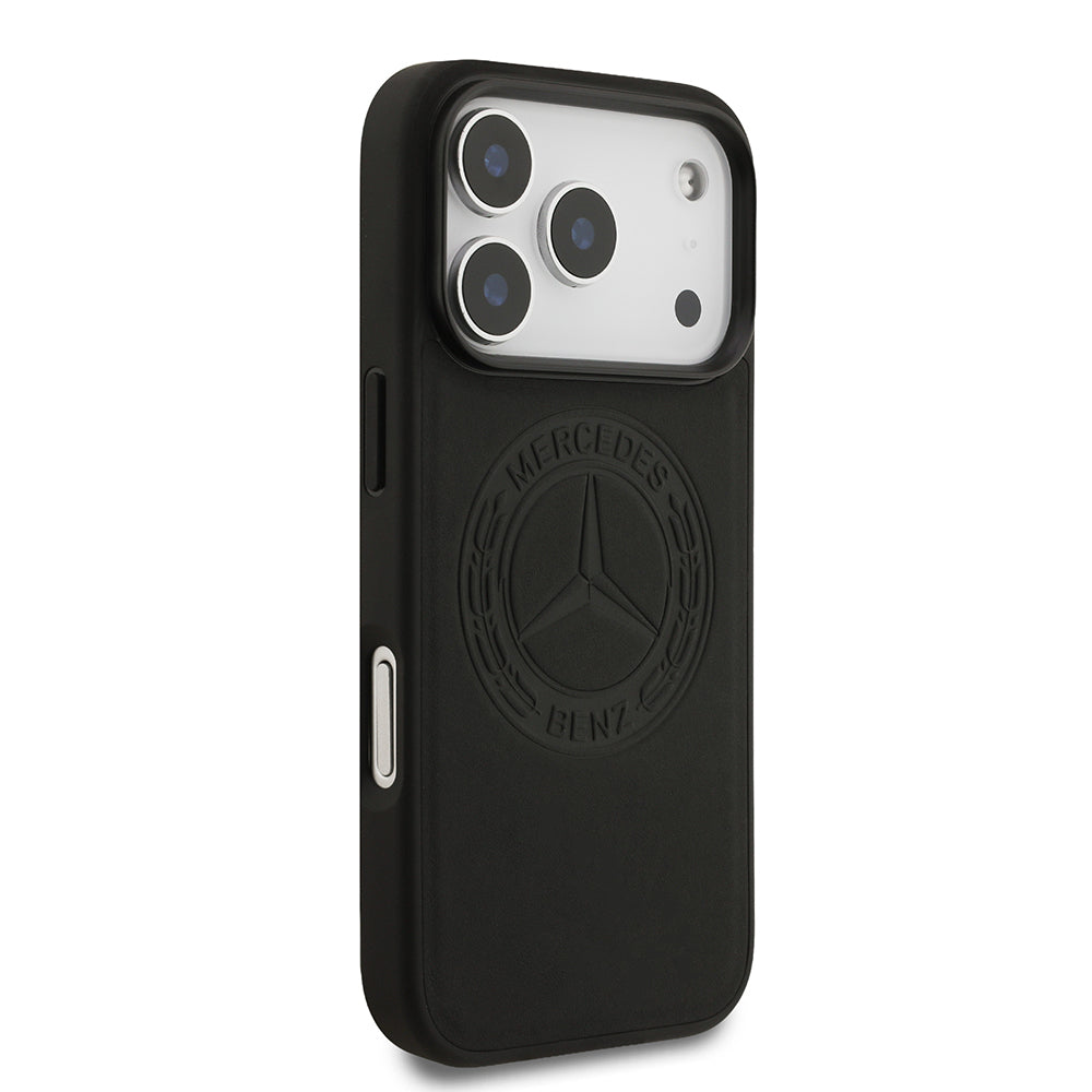 iPhone 17 Pro Kılıf Mercedes Benz Orjinal Lisanslı M-safe Şarj Özellikli Hakiki Deri Nostaljik Yıldız Dizayn Kapak
