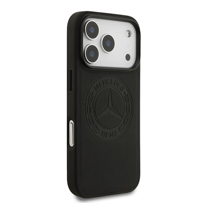 iPhone 17 Pro Kılıf Mercedes Benz Orjinal Lisanslı M-safe Şarj Özellikli Hakiki Deri Nostaljik Yıldız Dizayn Kapak