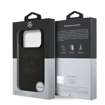iPhone 17 Pro Kılıf Mercedes Benz Orjinal Lisanslı M-safe Şarj Özellikli Hakiki Deri Nostaljik Yıldız Dizayn Kapak