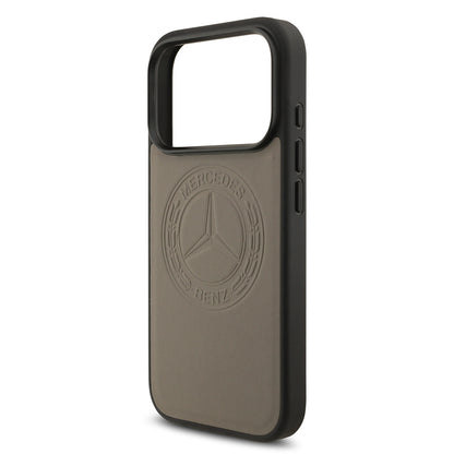 iPhone 17 Pro Kılıf Mercedes Benz Orjinal Lisanslı M-safe Şarj Özellikli Hakiki Deri Nostaljik Yıldız Dizayn Kapak