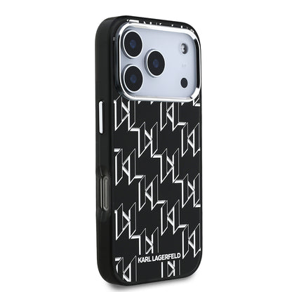 iPhone 17 Pro Kılıf Orjinal Lisanslı M-safe Şarj Özellikli Karl Lagerfeld IML Baskılı Monogram Dizayn Kapak