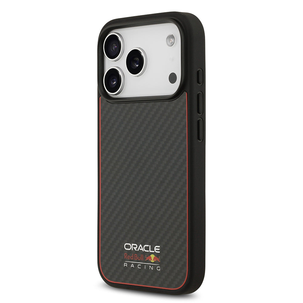iPhone 17 Pro Kılıf Redbull Orjinal Lisanslı M-safe Şarj Özellikli Karbon Fiber Parlayan Logolu Kevlar Kapak