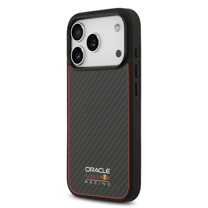 iPhone 17 Pro Kılıf Redbull Orjinal Lisanslı M-safe Şarj Özellikli Karbon Fiber Parlayan Logolu Kevlar Kapak