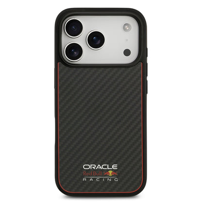 iPhone 17 Pro Kılıf Redbull Orjinal Lisanslı M-safe Şarj Özellikli Karbon Fiber Parlayan Logolu Kevlar Kapak