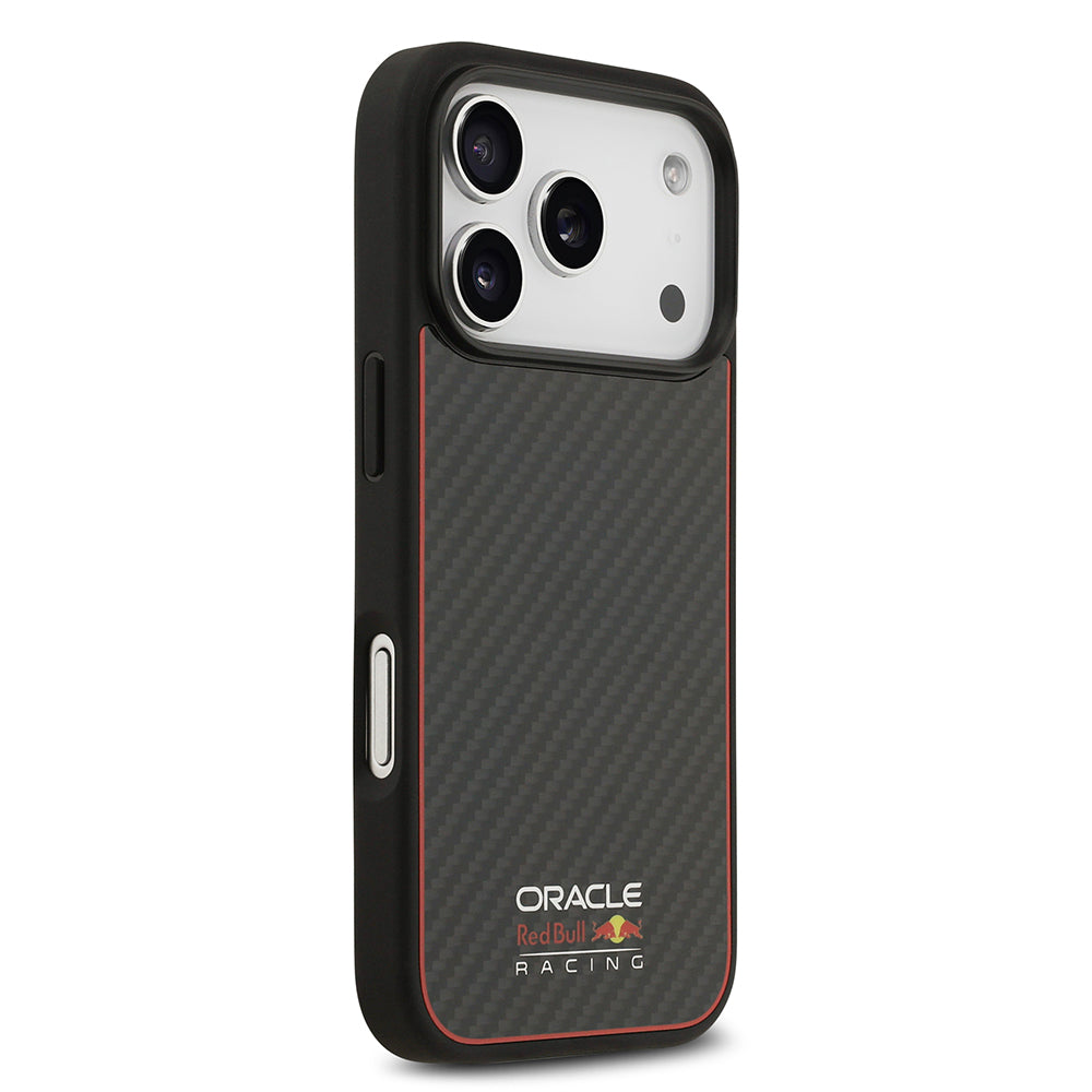 iPhone 17 Pro Kılıf Redbull Orjinal Lisanslı M-safe Şarj Özellikli Karbon Fiber Parlayan Logolu Kevlar Kapak
