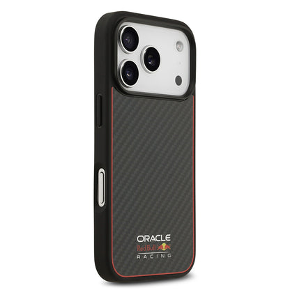 iPhone 17 Pro Kılıf Redbull Orjinal Lisanslı M-safe Şarj Özellikli Karbon Fiber Parlayan Logolu Kevlar Kapak