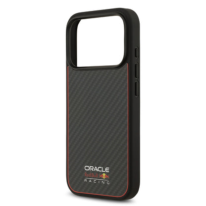 iPhone 17 Pro Kılıf Redbull Orjinal Lisanslı M-safe Şarj Özellikli Karbon Fiber Parlayan Logolu Kevlar Kapak