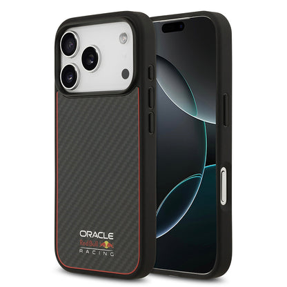 iPhone 17 Pro Kılıf Redbull Orjinal Lisanslı M-safe Şarj Özellikli Karbon Fiber Parlayan Logolu Kevlar Kapak