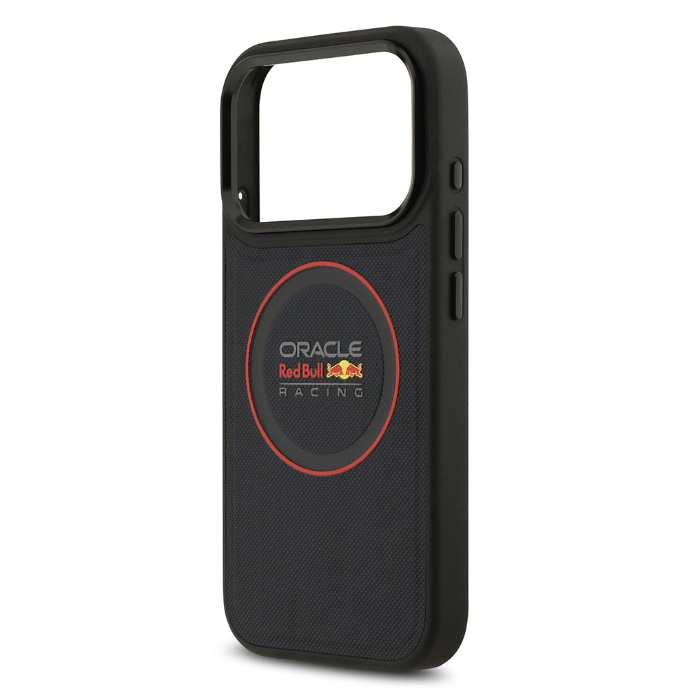 Apple iPhone 17 Pro Kılıf Redbull Orjinal Lisanslı M-safe Şarj Özellikli Kırmızı Halka ve Logo Kabartmalı PU Deri Kapak