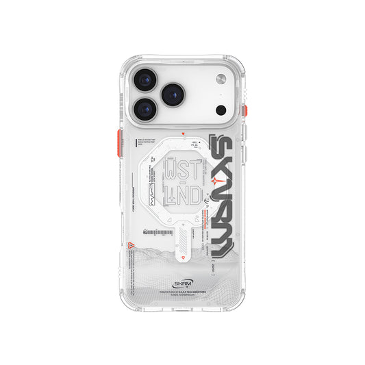 iPhone 17 Pro Kılıf Skinarma M-safe Şarj Özellikli Yazı Desenli Airbag Tasarımlı Sonix Kapak