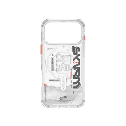 iPhone 17 Pro Kılıf Skinarma M-safe Şarj Özellikli Yazı Desenli Airbag Tasarımlı Sonix Kapak