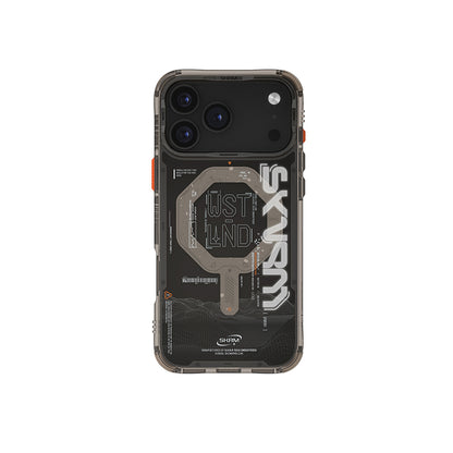 iPhone 17 Pro Kılıf Skinarma M-safe Şarj Özellikli Yazı Desenli Airbag Tasarımlı Sonix Kapak