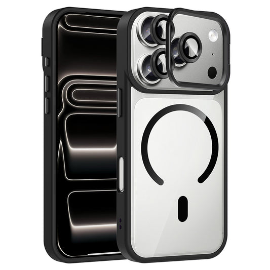Apple iPhone 17 Pro Kılıf Standlı ve Kamera Lens Hediyeli M-Safe Şarj Özellikli Zore Etro Kapak