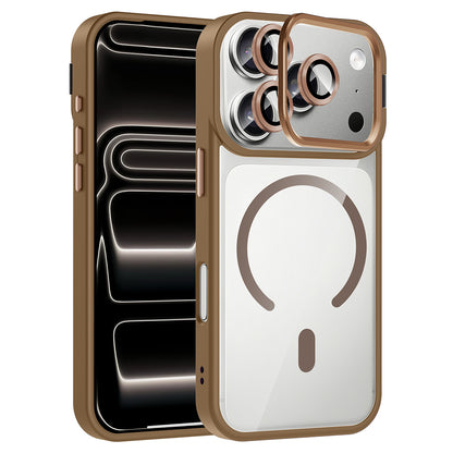 Apple iPhone 17 Pro Kılıf Standlı ve Kamera Lens Hediyeli M-Safe Şarj Özellikli Zore Etro Kapak