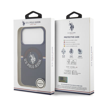 iPhone 17 Pro Kılıf U.S. Polo Assn. Orjinal Lisanslı M-safe Şarj Özellikli IML Stripe Logolu Kapak