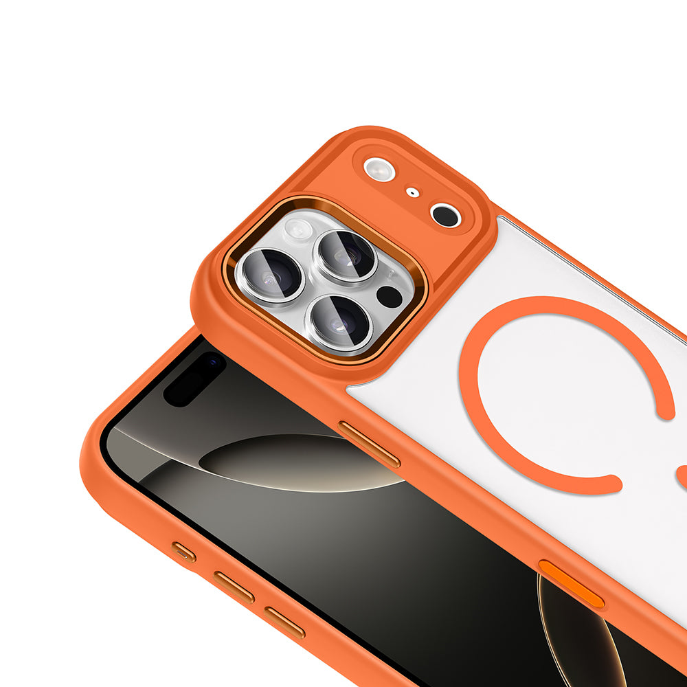 Apple iPhone 17 Pro Kılıf Wireless Şarj Özellikli Zore Krom M-safe Silikon Kapak