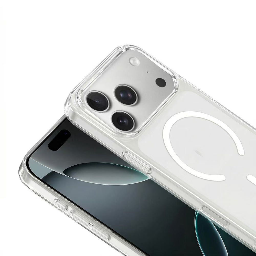 Apple iPhone 17 Pro M-Safe Şarj Özellikli Şeffaf Zore London Sert PC Kapak