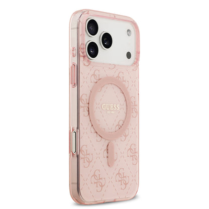 iPhone 17 Pro Max Kılıf Guess Orjinal Lisanslı M-safe Şarj Özellikli IML Baskılı Klasik Logolu 4G Desenli Kapak