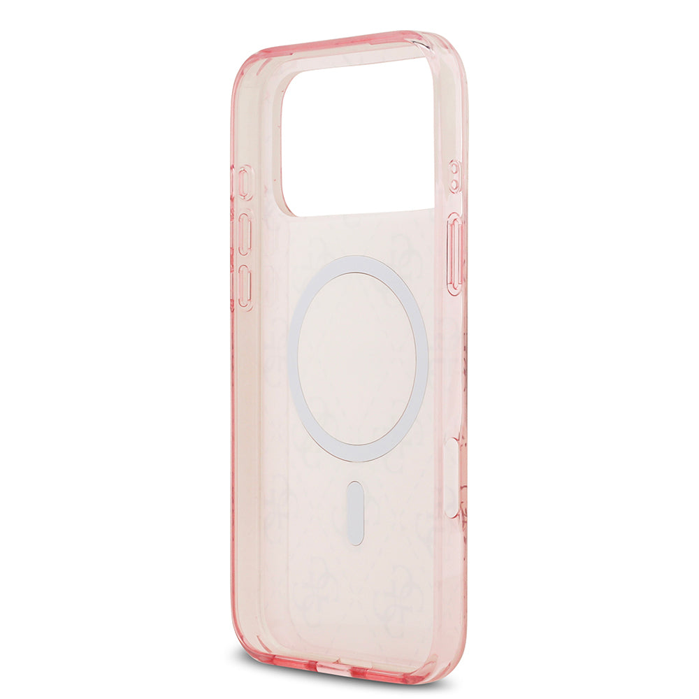 iPhone 17 Pro Max Kılıf Guess Orjinal Lisanslı M-safe Şarj Özellikli IML Baskılı Klasik Logolu 4G Desenli Kapak