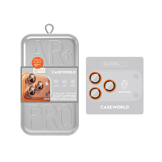 Apple iPhone 17 Pro Max CaseWorld Alloy Sapphire Safir One-Piece Anti Reflective Safir Kamera Lens Koruyucu