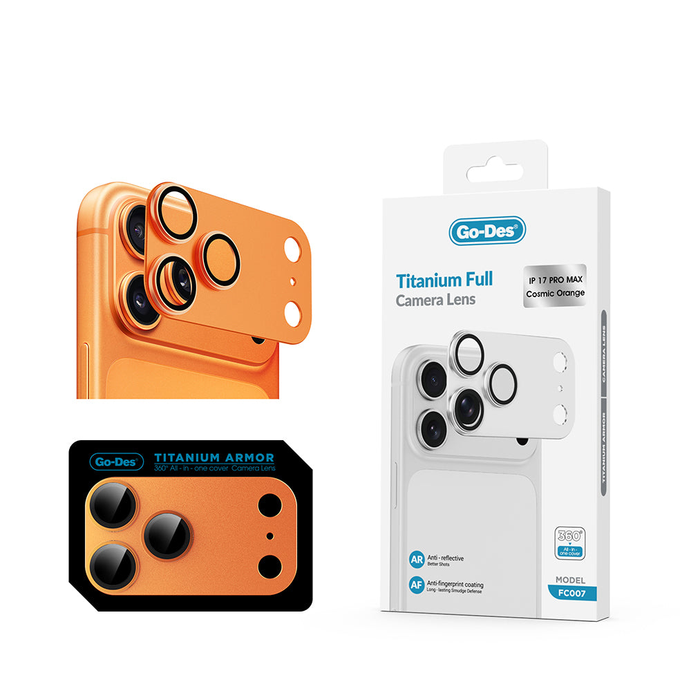 iPhone 17 Pro Max Go Des FC007 Titanyum Serisi Anti Reflective Kamera Lens Koruyucu