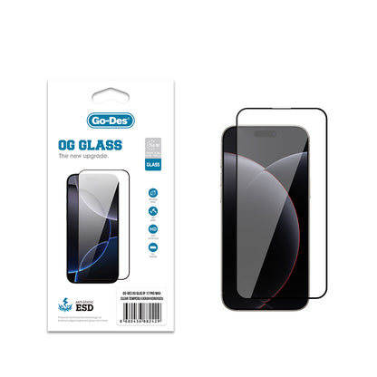iPhone 17 Pro Max Go Des OG Glass Antistatik Temperli Cam Ekran Koruyucu
