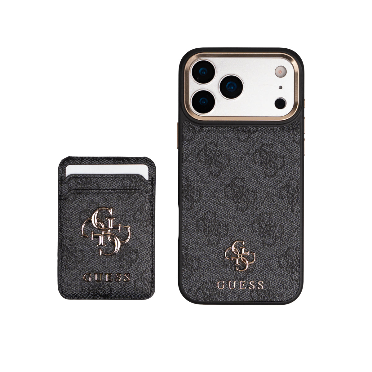 Apple iPhone 17 Pro Max Guess Orjinal Lisanslı 4G ve Yazı Logolu Kartlıklı Kapak