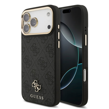 iPhone 17 Pro Max Guess Orjinal Lisanslı 4G ve Yazı Logolu Kılıf + Ekran Koruyucu + Lens Koruyucu 3in1 Aksesuar Seti