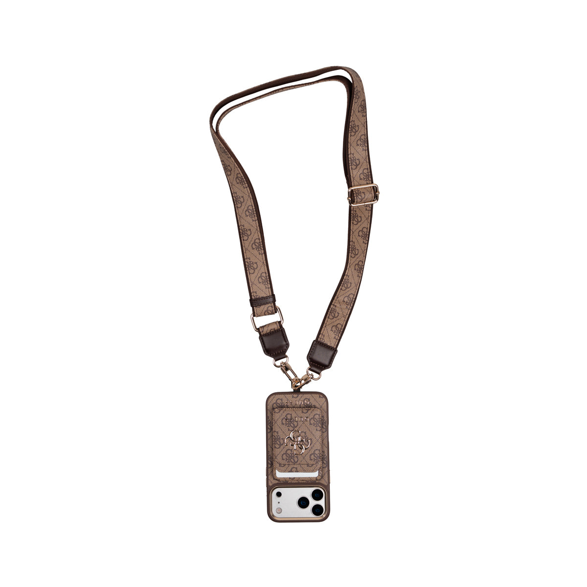 Apple iPhone 17 Pro Max Guess Orjinal Lisanslı 4G ve Yazı Logolu Kılıf + Kartlık + Askı İpi 3in1 Aksesuar Seti