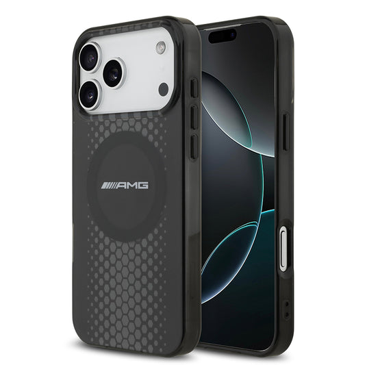 iPhone 17 Pro Max Kılıf AMG Orjinal Lisanslı Çift Katmanlı Büyük Logolu Petek Desenli Kapak