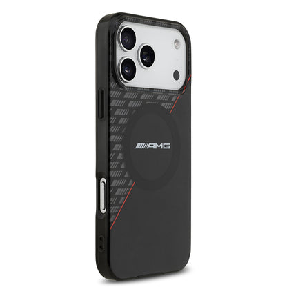 iPhone 17 Pro Max Kılıf AMG Orjinal Lisanslı M-safe Şarj Özellikli Çift Katmanlı Kırmızı Çapraz Çizgili Kapak