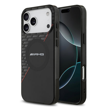 iPhone 17 Pro Max Kılıf AMG Orjinal Lisanslı M-safe Şarj Özellikli Çift Katmanlı Kırmızı Çapraz Çizgili Kapak