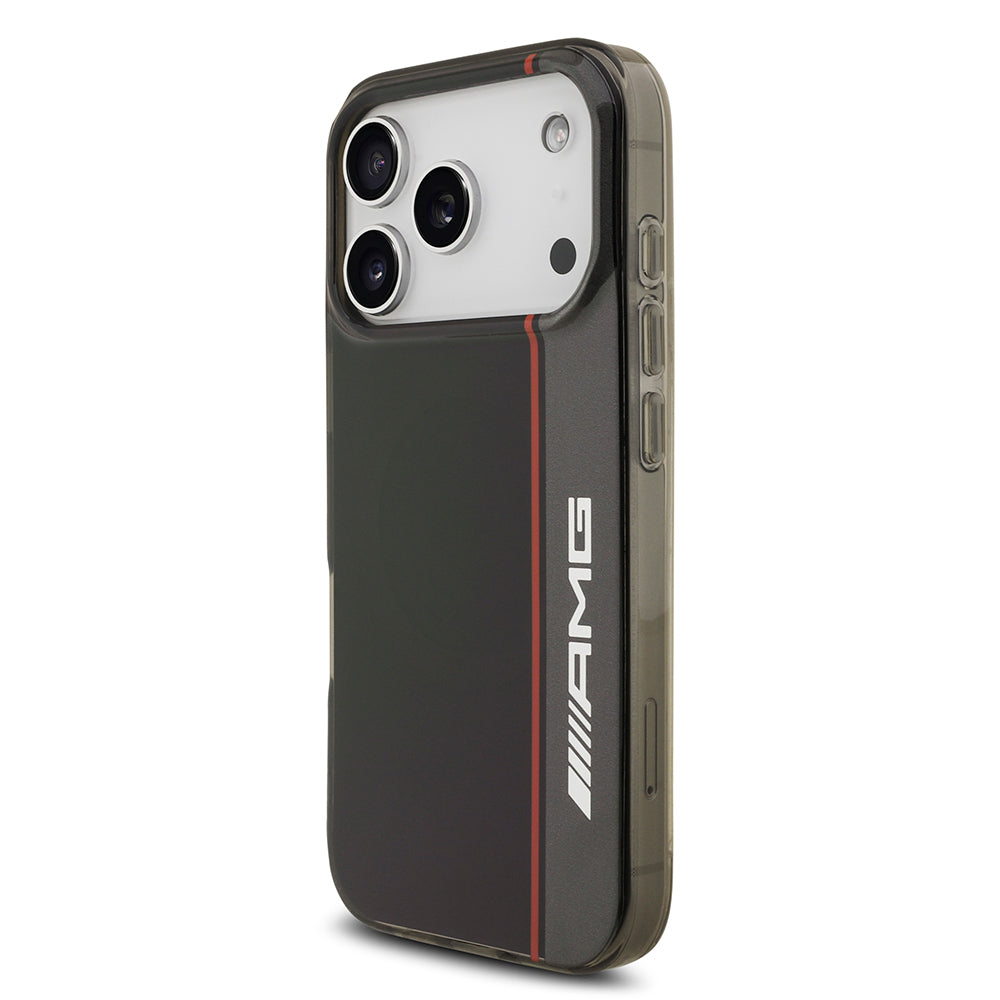 iPhone 17 Pro Max Kılıf AMG Orjinal Lisanslı M-safe Şarj Özellikli IML Baskı Logolu Çift Katmanlı Bow Lines Kapak