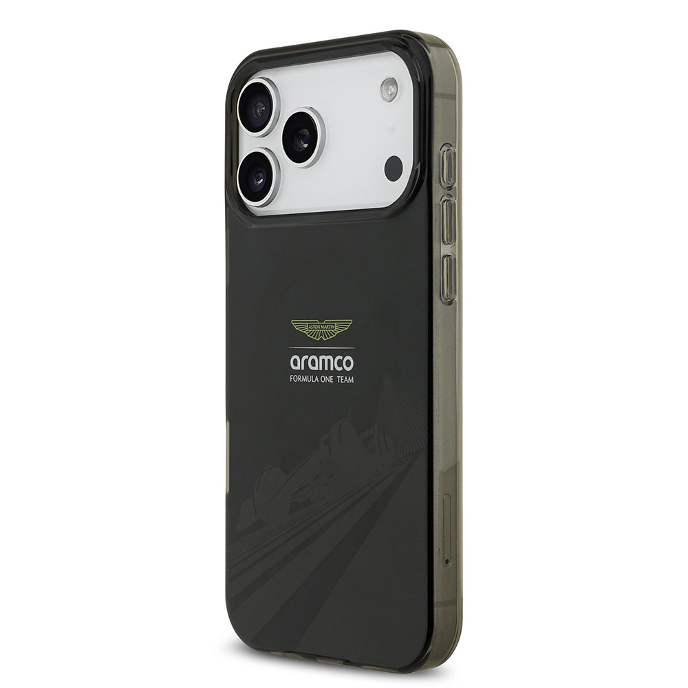 iPhone 17 Pro Max Kılıf Aston Martin Orjinal Lisanslı M-safe Şarj Özellikli IML Baskı Logolu Formula Tasarımlı Kapak