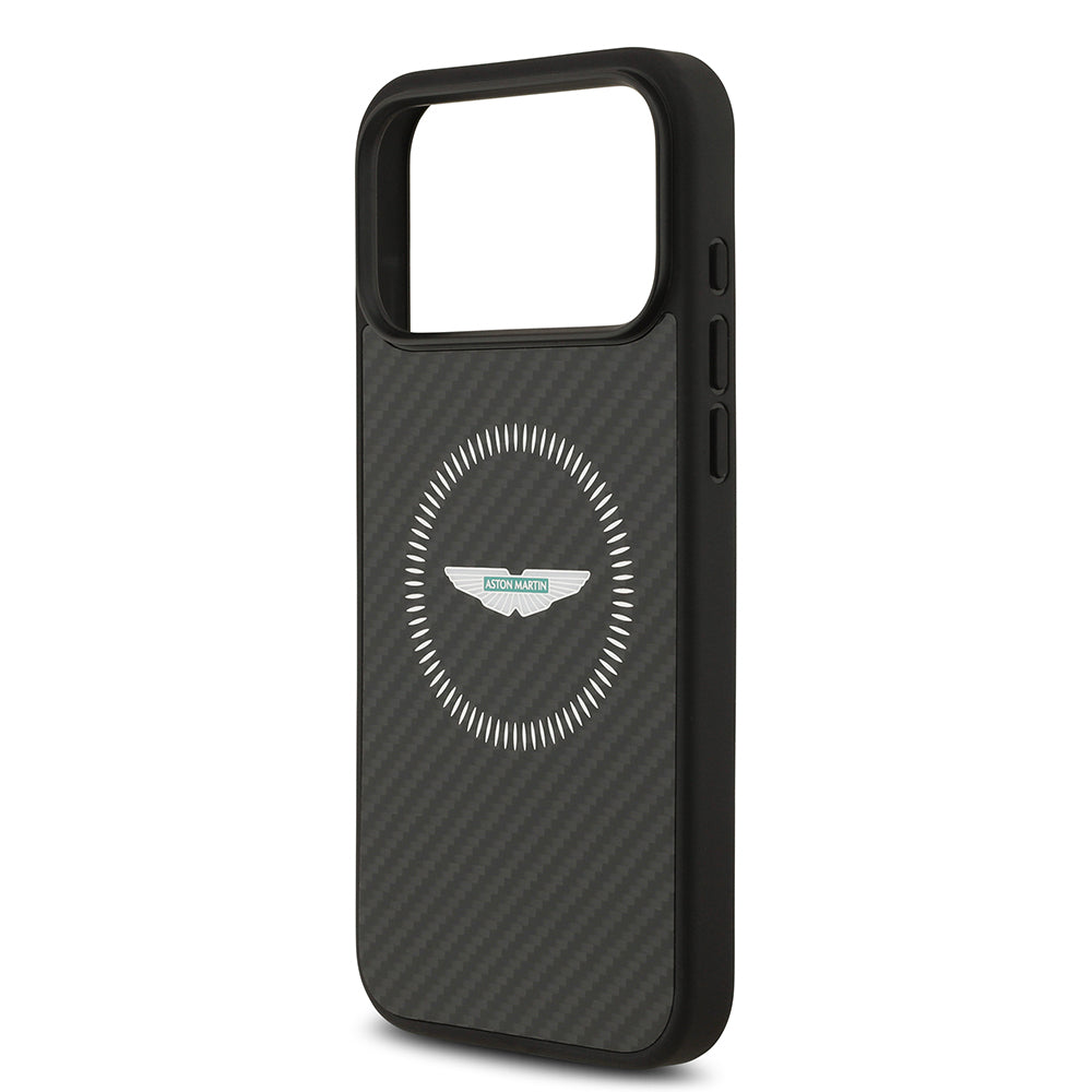 iPhone 17 Pro Max Kılıf Aston Martin Orjinal Lisanslı M-safe Şarj Özellikli Karbon Fiber Kevlar Kapak