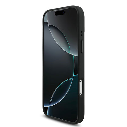 iPhone 17 Pro Max Kılıf BMW Orjinal Lisanslı M-safe Şarj Özellikli Deri Arka Yüzey Metal Logolu Delikli Şerit Tasarımlı Kapak