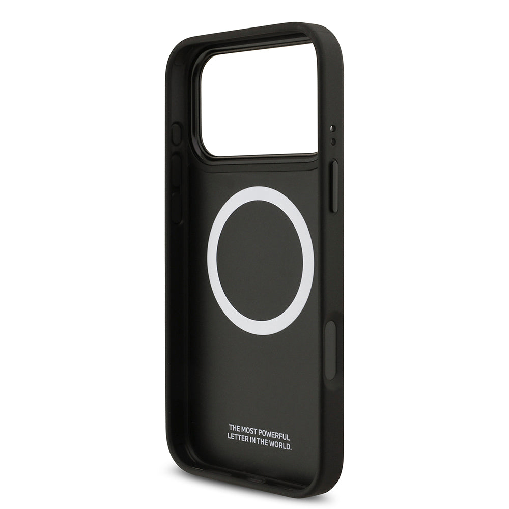 iPhone 17 Pro Max Kılıf BMW Orjinal Lisanslı M-safe Şarj Özellikli Karbon Fiber Metal Logolu Kevlar Kapak