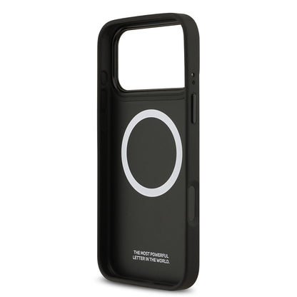 iPhone 17 Pro Max Kılıf BMW Orjinal Lisanslı M-safe Şarj Özellikli Metal BMW ve M Logolu PU Karbon Tasarımlı Kapak