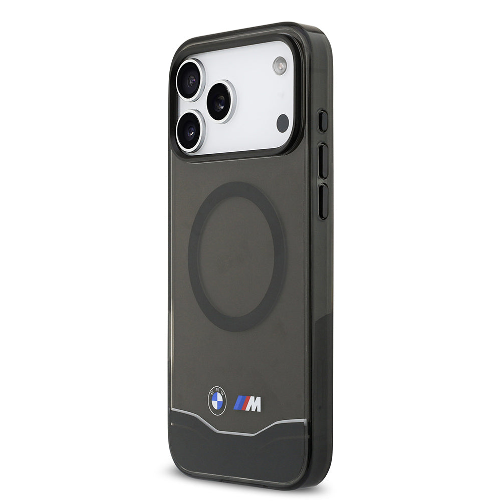 iPhone 17 Pro Max Kılıf BMW Orjinal Lisanslı M-safe Şarj Özellikli Metal Buton Tasarımlı Tranparan M Dizayn Kapak