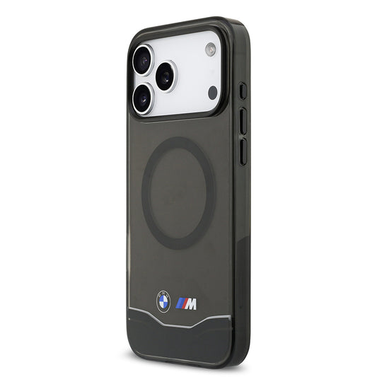 iPhone 17 Pro Max Kılıf BMW Orjinal Lisanslı M-safe Şarj Özellikli Metal Buton Tasarımlı Tranparan M Dizayn Kapak