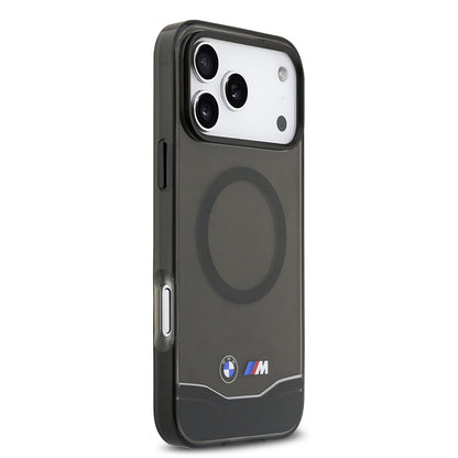 iPhone 17 Pro Max Kılıf BMW Orjinal Lisanslı M-safe Şarj Özellikli Metal Buton Tasarımlı Tranparan M Dizayn Kapak