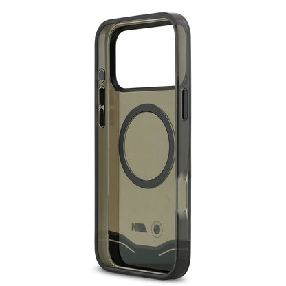 iPhone 17 Pro Max Kılıf BMW Orjinal Lisanslı M-safe Şarj Özellikli Metal Buton Tasarımlı Tranparan M Dizayn Kapak