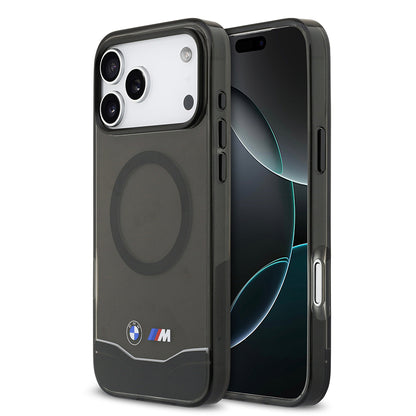 iPhone 17 Pro Max Kılıf BMW Orjinal Lisanslı M-safe Şarj Özellikli Metal Buton Tasarımlı Tranparan M Dizayn Kapak