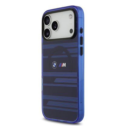 iPhone 17 Pro Max Kılıf BMW Orjinal Lisanslı M-safe Şarj Özellikli Metal Kamera Butonlu Yatay Şeritli M Dizayn Kapak