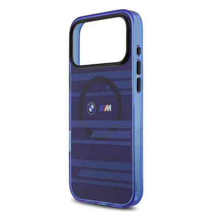iPhone 17 Pro Max Kılıf BMW Orjinal Lisanslı M-safe Şarj Özellikli Metal Kamera Butonlu Yatay Şeritli M Dizayn Kapak