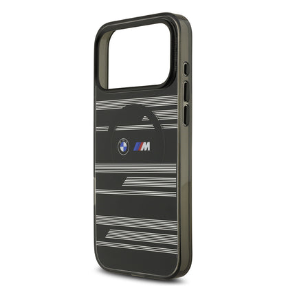 iPhone 17 Pro Max Kılıf BMW Orjinal Lisanslı M-safe Şarj Özellikli Metal Kamera Butonlu Yatay Şeritli M Dizayn Kapak