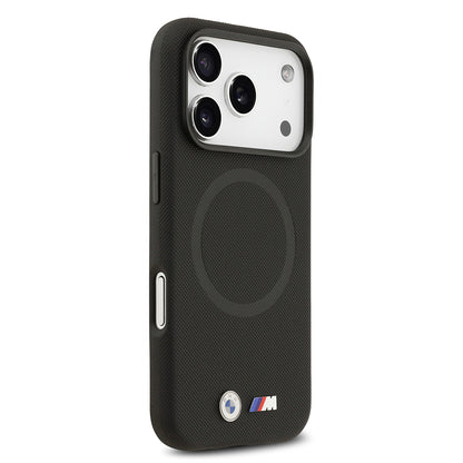 iPhone 17 Pro Max Kılıf BMW Orjinal Lisanslı M-safe Şarj Özellikli Metal Logolu Delikli M Dizayn Deri Kapak