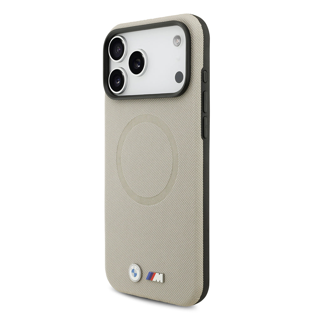 iPhone 17 Pro Max Kılıf BMW Orjinal Lisanslı M-safe Şarj Özellikli Metal Logolu Delikli M Dizayn Deri Kapak