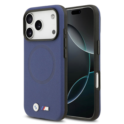 iPhone 17 Pro Max Kılıf BMW Orjinal Lisanslı M-safe Şarj Özellikli Metal Logolu Delikli M Dizayn Deri Kapak
